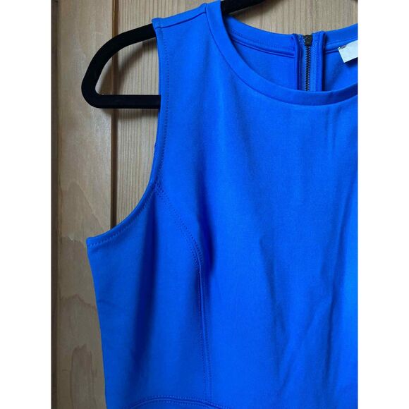 LOFT | NWOT Ponte Seamed Tank Midi Dress in Cobalt Blue | Size 6 - Picture 4 of 6